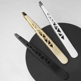 Eyebrow Tweezers Factory - Makeup Hollow Design Gold