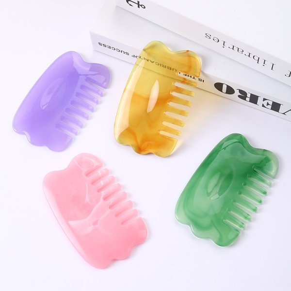头皮按摩器源头工厂-树脂梳彩色礼品