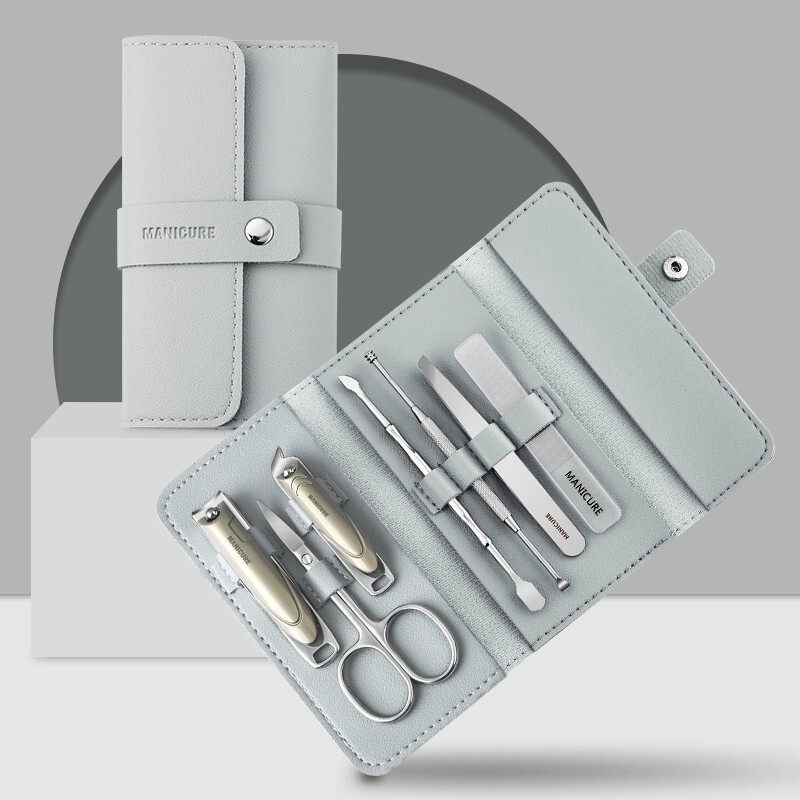 Nail Clipper Set Factory - New Design 7 Pcs Gray