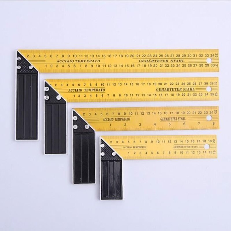 Angle Square Ruler Manufacturer - Yellow Lacquered Metal