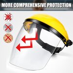 Face Shield Mask Manufacturer - Yellow Safety Full Impact Resistant for Grinding Cutting with Ratchet Headgear