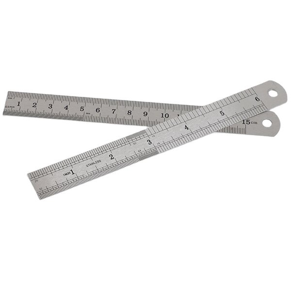 Ruler Manufacturer - Stainless Steel Straightedge Double Sided Metric 15cm Student Office
