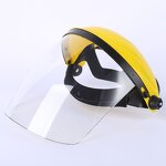 Face Shield Mask Manufacturer - Yellow Safety Full Impact Resistant for Grinding Cutting with Ratchet Headgear