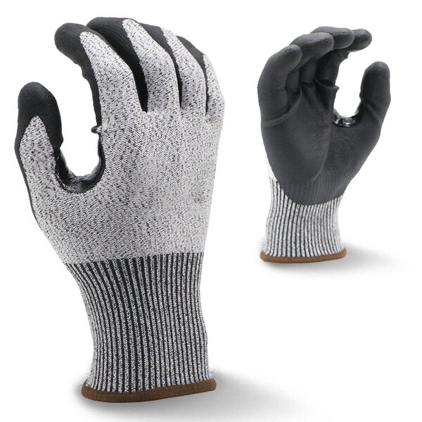 Safety Work Gloves Manufacturer - Gray Nitrile Hand Coated for General Multi Use Construction