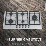 Cooktop Manufacturer - Modern 4-Burner Natural Built-In Commercial Tempered Glass Hot Sale Indoor Outdoor Metal Enamel