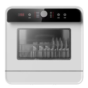 Dishwasher Manufacturer - White Glass 4 Sets Load Wash and Dry for Home Dish Washer