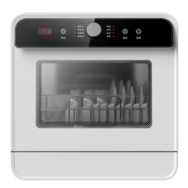 Dishwasher Manufacturer - White Glass 4 Sets Load Wash and Dry for Home Dish Washer
