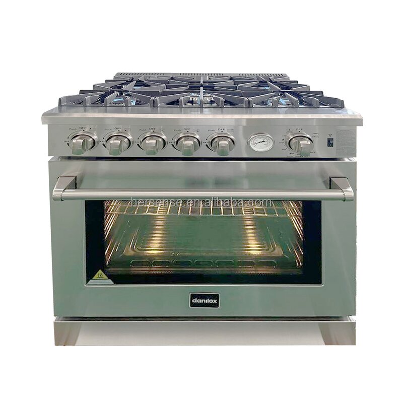 Gas Oven Range Manufacturer - 5 Gas Burner Electric Oven Large Capacity Built-in for Household