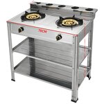Gas Stove Manufacturer - Portable Double Burner Stainless Steel Free Standing for Commercial Home Use in Africa