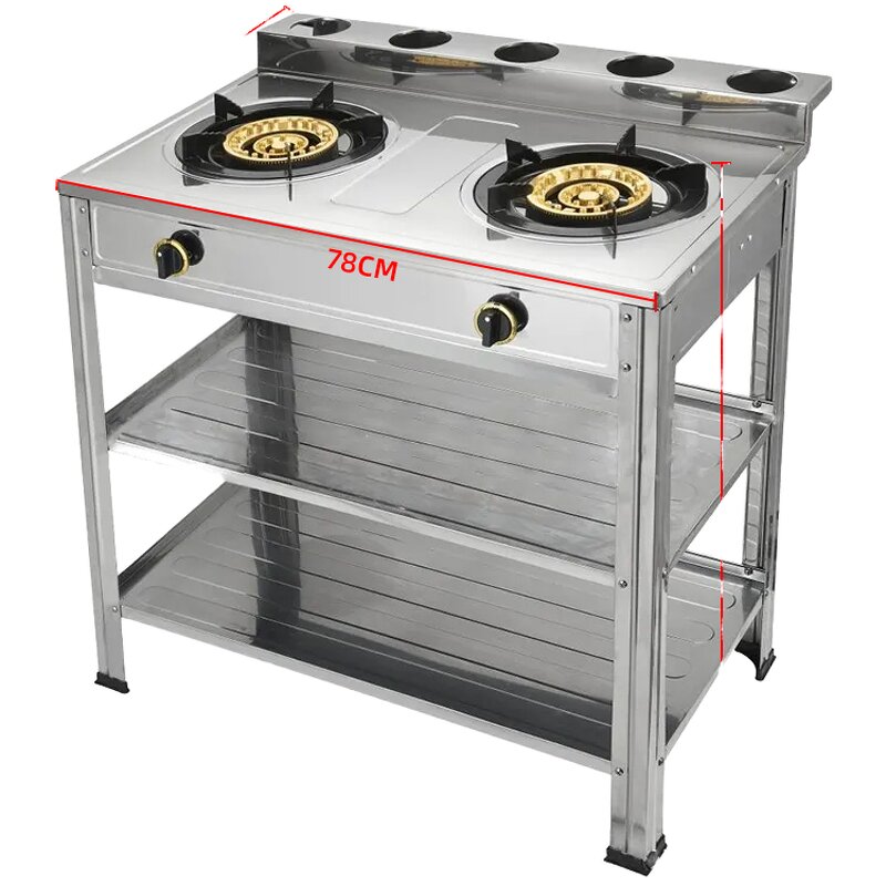 Gas Stove Manufacturer - Portable Double Burner Stainless Steel Free Standing for Commercial Home Use in Africa