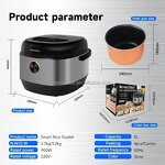 Rice Cooker Manufacturer - 5L Stainless Steel Electric Commercial Grade Multifunction Non Stick Pot with Steamer for Africa