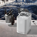 Ice Maker Manufacturer - Portable Electric with Carry Handle Self-Cleaning Ice Scoop Basket for Home Bar Durable Plastic
