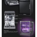 Dish Washing Machine Manufacturer - Freestand 220V Auto Build-in Smart 12sets Black Glass Washer and Dryer Unit for Home