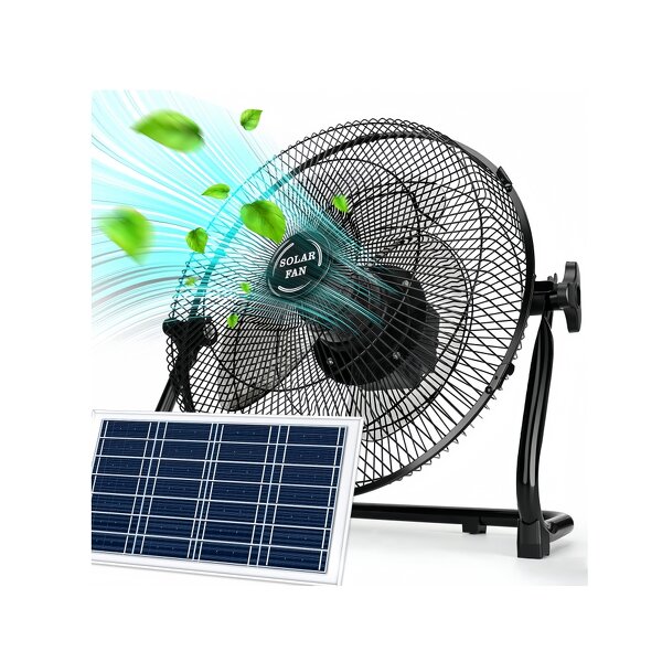 Solar Fan Kit Manufacturer - Wholesale 12inch Portable Desktop Standing with 5000mAh Battery for Power Outages Hot Climates