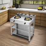 Gas Stove Manufacturer - Portable Double Burner Stainless Steel Free Standing for Commercial Home Use in Africa