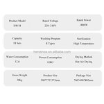 Dishwasher Manufacturer - Black Stainless Steel 18 Sets Load Wash and Dry for Home Dish Washer