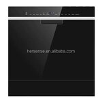 Dish Washing Machine Manufacturer - Freestand 220V Auto Build-in Smart 12sets Black Glass Washer and Dryer Unit for Home