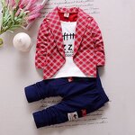 Kids Winter Clothing Manufacturer - 2-piece New Infant Gentleman Suit 0-4 Years Old Children 2-piece Baby Suit