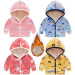 Children's Jacket Manufacturer - Hot-selling New Autumn Winter Boys Plus Velvet Hooded Sweater Girl Baby Cardigan