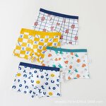 Children's Underwear Manufacturer - 2025 New Pure Cotton Boy Cartoon Print Four-corner 4 Pieces