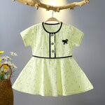 Children's Summer Dress Manufacturer - 2023 New Short-sleeved Skirt Foreign Girl Baby Floral Princess Skirt