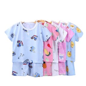 Cartoon Kid Pajamas Manufacturer - for Girls 1-9 Years Short Sleeve Sleepwear Breathable Comfortable Summer