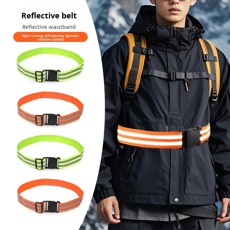 Reflective Belt Manufacturer - or Sash PT Belts Lights Visibility Adjustable Lightweight Tape Vest Waist Straps for Night Running Walking