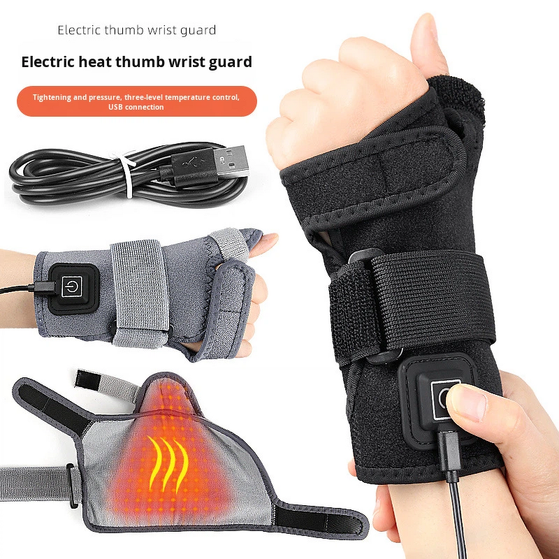 Wrist Heating Pad Manufacturer - Massage for Pain Relief Rechargeable Heated Wrist Brace for Carpal Tunnel Heated Wrist Wrap for Arthritis