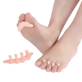 Hammertoe Corrector Manufacturer - Gel Pink Toe Straighteners Effective for Overlapping Curled Pinky Toes Protective Separator