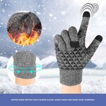 Winter Gloves Manufacturer - Factory Wholesale Men's Warm Knitted Non-slip Outdoor Cycling Sports Plain Screen for Daily Use Ski