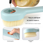 Bath Brush Manufacturer - Long-Handle Soft Bristle Hangable Push-Pull Liquid Dispensing Shower with No Help Needed Back Scrubbing