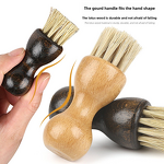Shoe Brush Manufacturer - Lotus Wood Handle Gourd-Shaped Pig Bristle Wooden Dust Removal for Cream Polish