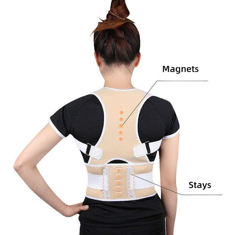 Back Brace Manufacturer - Neoprene Thoracic Posture Corrector Magnetic Lumbar Support Belt Adjustable Straps Unisex Shoulder Upright