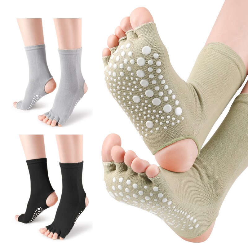 Yoga Socks Manufacturer - Fashion for Women Girls Workout Non-Slip Five Toe Training Dance with Grips