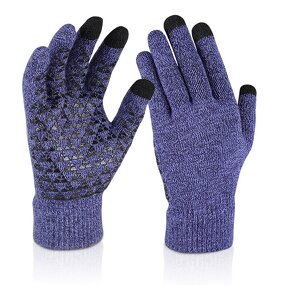 Winter Gloves Manufacturer - Factory Wholesale Men's Warm Knitted Non-slip Outdoor Cycling Sports Plain Screen for Daily Use Ski