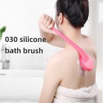 Silicone Bath Body Brush Manufacturer - 2 in 1 Exfoliator Back Long Handle for Shower with Silicone Dots Shower Back Scrubber