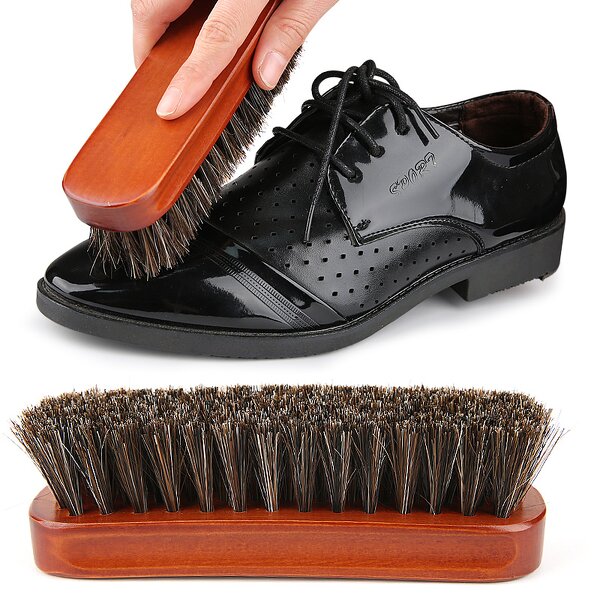 Shoe Shine Brush Manufacturer - Horsehair Horse Hair Bristles Wood Handle for Boots Shoes Leather Care