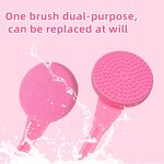 Silicone Bath Body Brush Manufacturer - 2 in 1 Exfoliator Back Long Handle for Shower with Silicone Dots Shower Back Scrubber