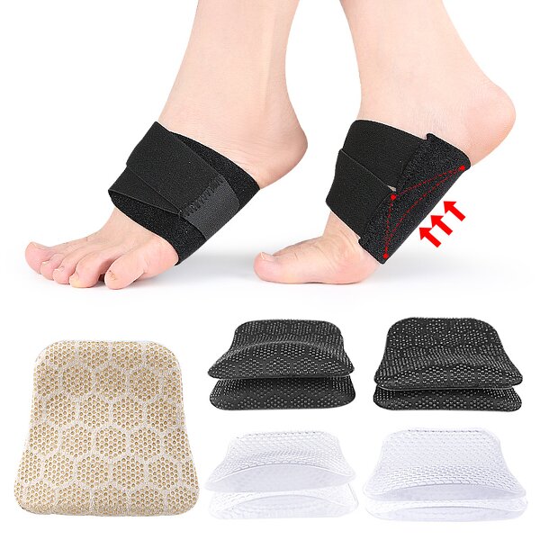 Arch Support Braces Manufacturer - Gel Pads Orthotic for Women Men Adjustable Compression Bands with Removable Arch Support Pads