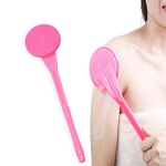 Silicone Bath Body Brush Manufacturer - 2 in 1 Exfoliator Back Long Handle for Shower with Silicone Dots Shower Back Scrubber