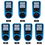AC Power Meter Manufacturer - PMB05 Digital Current & Voltmeter with Time & Watt Energy Tester EU Plug Socket Backlit Display