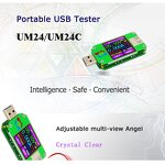 USB Voltage Meter Manufacturer - UM24 2.0 Color LCD Display Current Tester Amperimetro Battery Charge Measure Cable Resistance