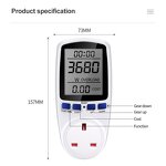 Electricity Power Energy Meter Manufacturer - EU Plug Voltage Amps Volt Current Analyzer Usage Monitor with Digital LCD Display