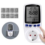 Electricity Power Energy Meter Manufacturer - EU Plug Voltage Amps Volt Current Analyzer Usage Monitor with Digital LCD Display