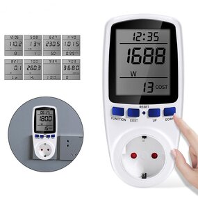 Electricity Power Energy Meter Manufacturer - EU Plug Voltage Amps Volt Current Analyzer Usage Monitor with Digital LCD Display