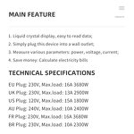 Power Meter Manufacturer - Display Power Consumption Meter Eu Data Logger Current