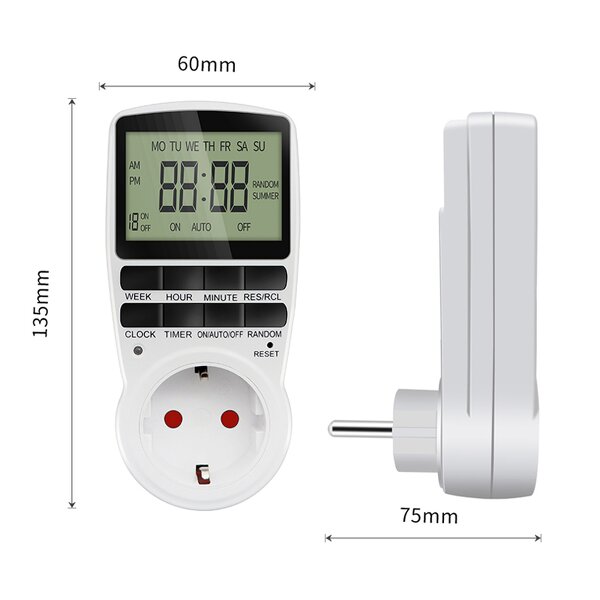 Digital Time Switch Manufacturer - EU AU UK US FR Socket Weekly Programmable 220V 16A with LCD Display Electronic Daily Switches