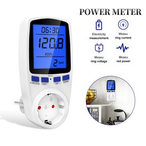 Power Meter Manufacturer - Electricity Monitoring Backlight Voltage Socket Type Watt Power Analyzer KWH EU US UK Wattmeter