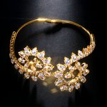Fashion Bracelet Manufacturer - Rotating Flower Shaped Rhinestone Stainless Steel Plant Zircon for Women