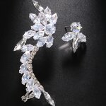 Fashion Earrings Manufacturer - Unique Diamond Flowers Stainless Steel Elegant Fine Earrings for Women